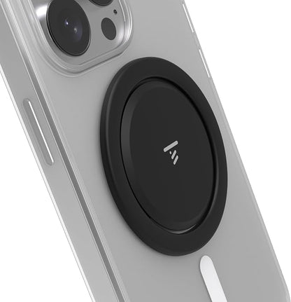 Tango Ultra Thin Grip for MagSafe: One Hand Open, Stand, 10x Expandable, Space Grade Steel, Removable for Wireless Charging. Half The Thickness, Twice The Fidget - Black