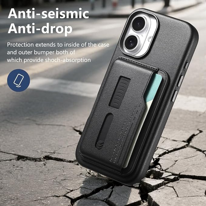 Wallet Case for iPhone 17 Pro Max/17 Pro/Air/17,Heavy Duty Protection Magnetic Detachable Card Holder 2 in 1 Protection Shockproof Phone Cover (Air,Brown)