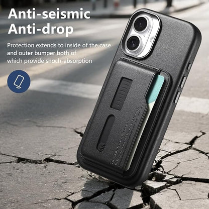 Wallet Case for iPhone 17 Pro Max/17 Pro/Air/17,Heavy Duty Protection Magnetic Detachable Card Holder 2 in 1 Protection Shockproof Phone Cover (Air,Brown)
