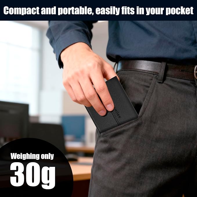 Power Bank Case for Anker Nano Ultra-Slim 5,000mAh Magnetic Wireless Charging Battery, Portable PU Leather Charger Sleeve with Magnetic Closure, Built-in Charging Port Access & Wrist Strap (Box Only)
