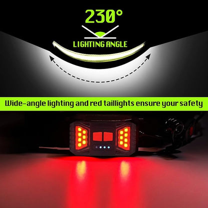 Hopedone Running Light, 230°Wide-Angle 1000Lumens Night Waliking Light on Running Waist Belt Rechargeable Runners Safety Lights with Adjustable Large Pocket Fanny Packet for Runners Jogging (Black)