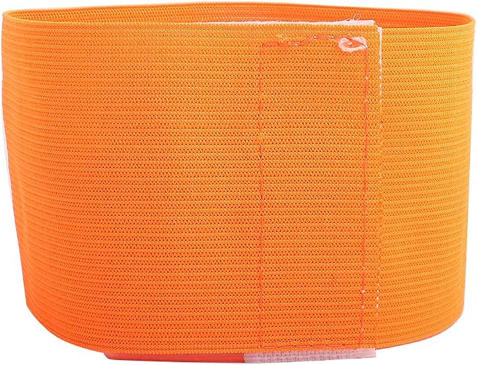 Captain Armband, Outdoor Team Sports Groups Soccer Armbands Adjustable Player Bands Elastic Soccer Captain Armband for Adult Youth School Team Competition Players(Orange)
