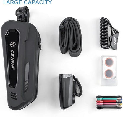 GEWAGE Bike Bag Bicycle Front Frame Bag Bike Phone Holder Bike Phone Bag Top Tube Bag Handlebar Bags Bike Accessories for Mountain Road Bike, Black