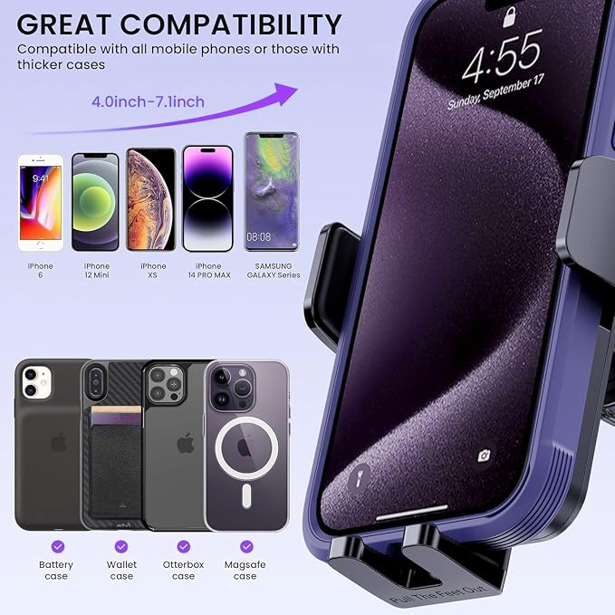 Universal Car Vent Phone Mount: 360° Swivel Holder for Smartphones, Secure Hands-Free Cradle for Easy Navigation & Calls