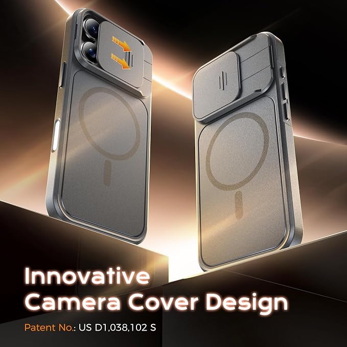 TOCOL for iPhone 16 Pro Case with Slide Camera Cover, Kickstand and Camera Control Button, Fit for MagSafe, Rugged Solid Phone Case, Non-Slip, Drop Protection, Gray