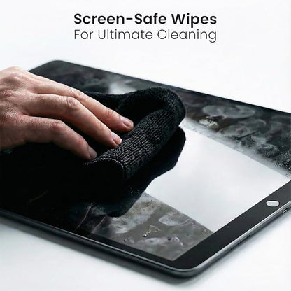 EVEO Electronic Wipes Screen Cleaner - Screen Wipes TV Screen Cleaner Wipes, Computer Screen Wipes, Laptop Screen Cleaner, ipad & Monitor Cleaner, Screen Cleaning Wipes - [90 Wipes + Microfiber Cloth]