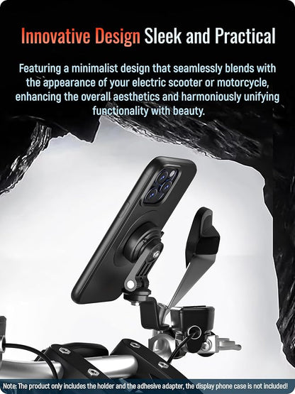 sincetop Motorcycle Rearview Mirror Phone Mount - Series Q [ Quad ] - Motorbike Phone Holder,Quick Release Aluminum Moto ATV Scooter Cell Phone Stand