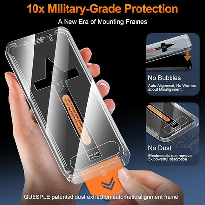 2 Pack for iPhone 15 Plus Privacy Tempered Glass Screen Protector 6.7 Inch, 9H Hardness, Auto Dust Removal, Scratch Resistant with Updated Easy Installation Tool