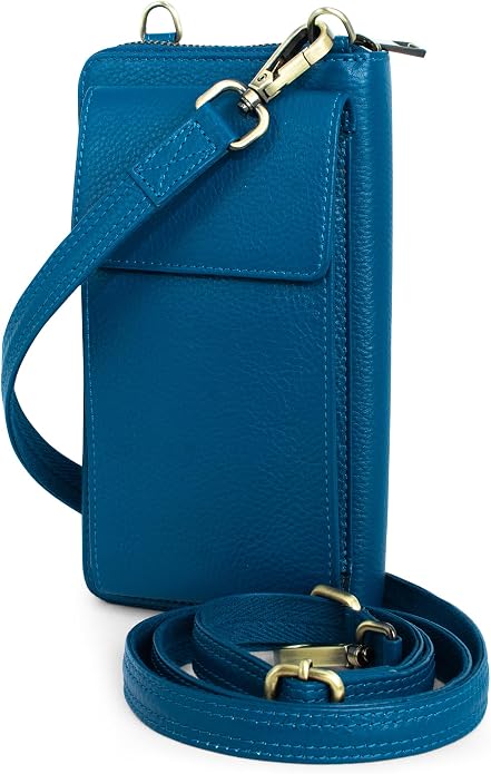 BULL GUARD Crossbody Leather Wallet Phone Purse, Anti Theft and RFID Blocking, Elegant Design for Travel