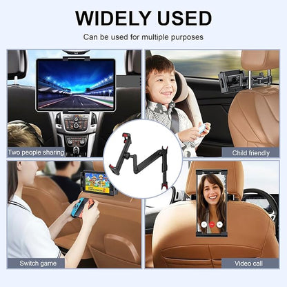 vvag Tablet Holder for Car Headrest,Adjustable iPad Backseat Mount Compatible with iPad Pro, Air, Mini, 4.7-11" Devices,Road Travel Essentials for Kids Accessories (BlackRed)