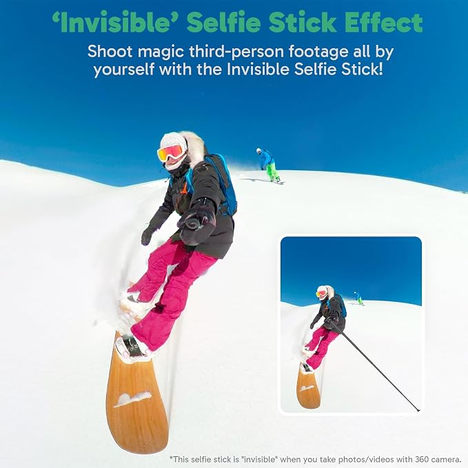 AKASO 47.2"/120cm Invisible Selfie Stick Tripod for Insta360 X5 X4 X3 Ace Pro, DJI Action Osmo 360 Pocket 3, GoPro Hero 13/12/11, AKASO 360/EK7000/EK7000 Pro, Brave 4/4 Pro, Brave 7/7 LE Action Camera