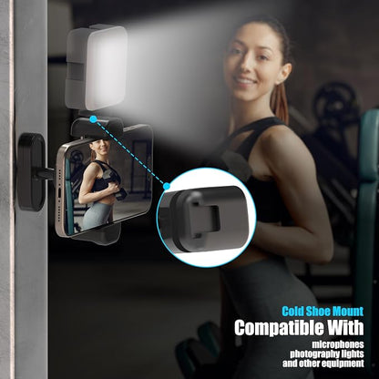 Magnetic Phone Holder for Gym Golf Cart Powerful Magnetic Base Works on Any Metal Surface Ideal for Workout Recording 360° Rotatable Gym Magnet Phone Mount Cradles Compatible with 4-7" Phones