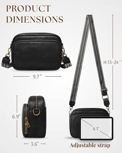 Crossbody Bags with Built-in Wallet, Anti-Theft Travel Purse with Card Slots, Trendy Vegan Shoulder Bag for Women Men