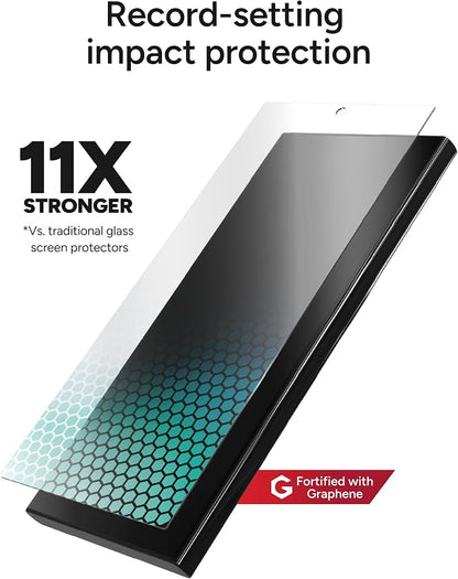 ZAGG Glass XTR4 Samsung Galaxy S25 Ultra Screen Protector - Tempered Glass, 11X Stronger with Graphene, Blue Light Filtering, Anti-Reflective Technology, InvisibleShield, Easy Dust-Free Installation