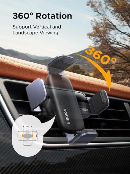 UGREEN Car Vent Phone Mount Air Vent Clip Phone Holder Car Mount Mini Size Compatible with iPhone 17 16 15 14 13 12 Pro Max Mini Plus, iPhone 11 SE XS XR 8 7 6 6S Smartphone