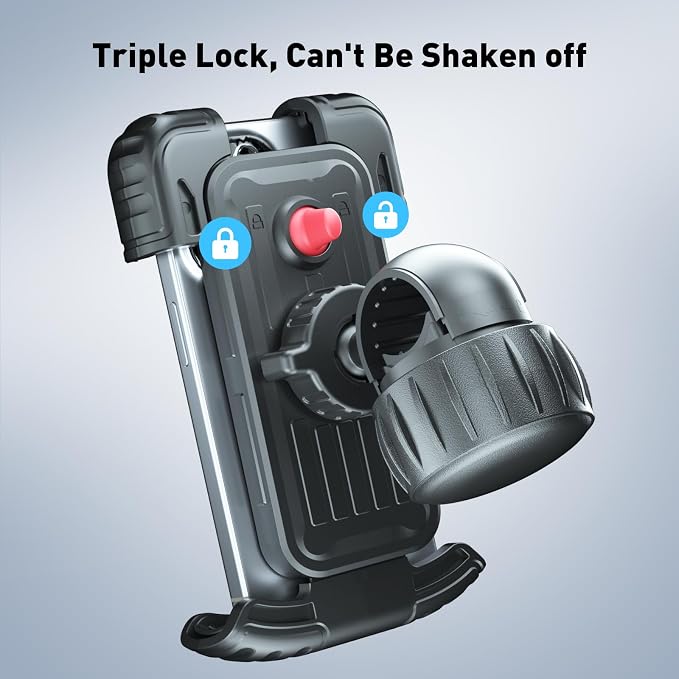Hiboy Bike Phone Holder, 360° Rotation Adjustable Motorcycle Phone Mount,Bicycle Scooter Handlebar Phone Clip for 5.1" - 6.8" Smartphones