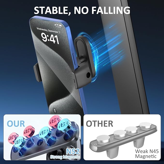 Magnetic Gym Phone Holder 360°Adjustable Magnetic Phone Holder Gym Magnet Phone Mount for Gym Compatible with 4.7-6.5" Smartphones