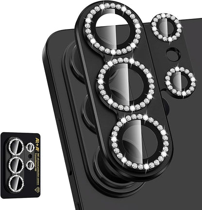 for Samsung Galaxy S26 Ultra Camera Lens Protector, Electroplated Matte Back with 9H Tempered Glass Lens Protector, [Strong Adsorption] [Case-Friendly] Metal Ring HD Lens Cover, Black Diamond