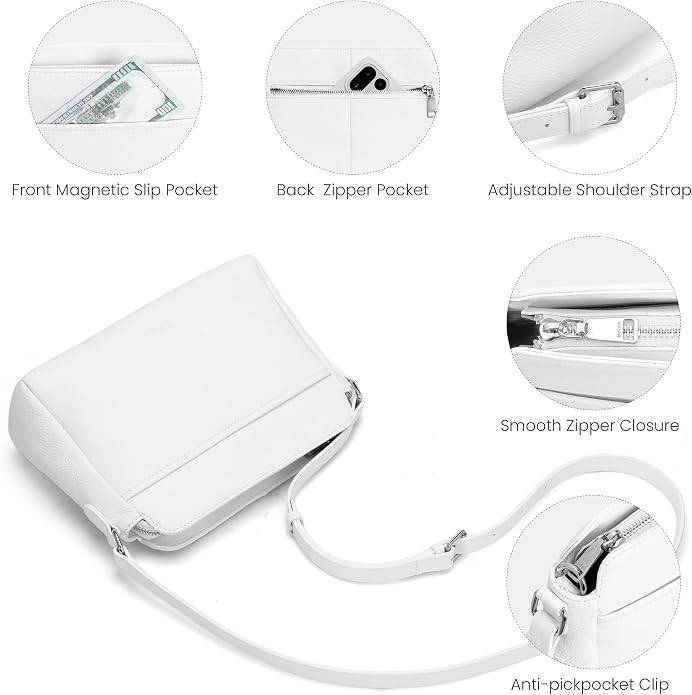 befen Anti-theft Crossbody Bag for Women Genuine Leather, Small Cross Body Shoulder Handbags with RFID Card Slots