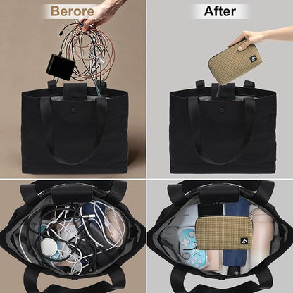 SIMTOP Cord Organizer Travel Small Tech Bag Pouch Case for Cords, Charger, Hard Drive, Power Bank – Water-Resistant Electronics Organizer, Small Portable Gadget Case for Travel