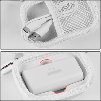 Boobowl Case Compatible with Anker Nano Portable Charger Power Bank, 5,000 Mah, with Built-in Lightning Connector, Charging Battery Pack Storage Holder for amelema/for LanLuk/for Feob -White