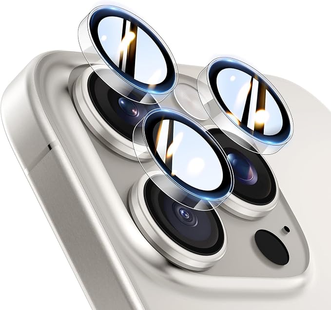 TOCOL for iPhone 16 Pro Max Camera Lens Protector/iPhone 16 Pro Camera Lens Protector Tempered Glass HD Individual Scratch Resistant Cover Accessories Case Friendly 2 Pack（Clear）