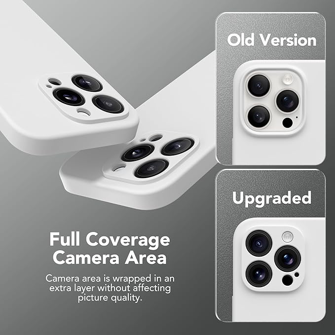 Magnetic for iPhone 14 Pro Max Case, Compatible with MagSafe, [Full Camera Protection][Screen Protector] Silicone Shockproof Protective Phone Case for iPhone 14 Pro Max 6.7", White