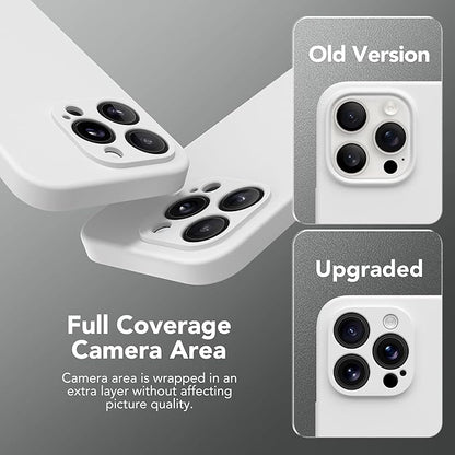Magnetic for iPhone 14 Pro Max Case, Compatible with MagSafe, [Full Camera Protection][Screen Protector] Silicone Shockproof Protective Phone Case for iPhone 14 Pro Max 6.7", White