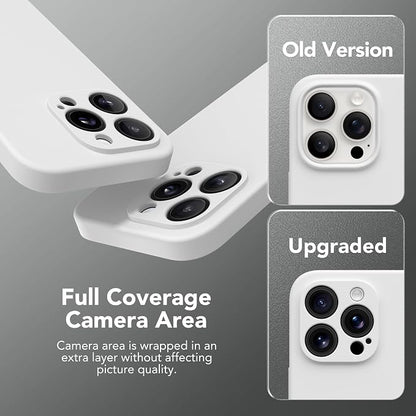 Magnetic for iPhone 13 Pro Case, Compatible with MagSafe, [Full Camera Protection][Screen Protector] Silicone Shockproof Protective Phone Case for iPhone 13 Pro 6.1", White