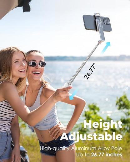 Viozon Aluminum Alloy Wireless Selfie Stick Tripod with Detachable Remote, Lightweight Extendable Phone Stand Compatible with 4–7" iPhone & Android Smartphones