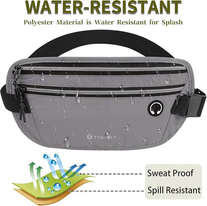 Slim Running Belt for Women Men Runners Fanny Packs With Phone Holder Hidden Pockets Exercise Waist Bag for Marathon Workout