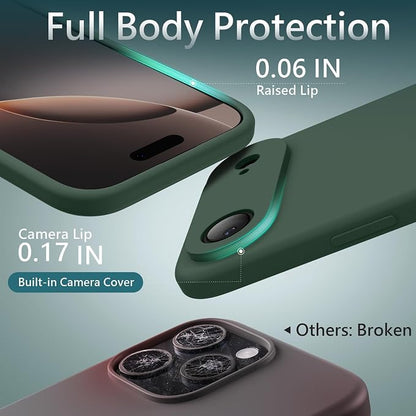 FireNova Magnetic for iPhone Air Case, Compatible with MagSafe, [Integrated Silicone Camera Control Button] [Camera Protection] Microfiber Lining Phone Case for iPhone 17 Air, 6.5", Alpine Green