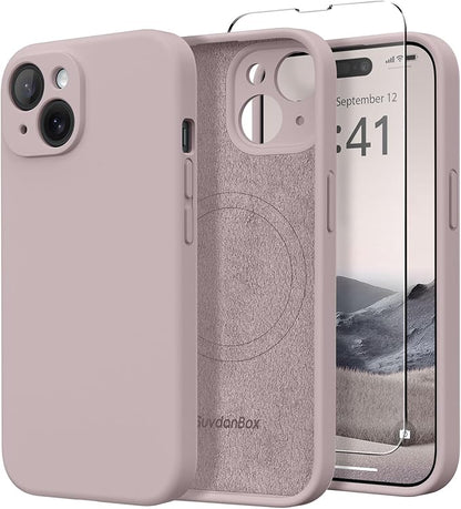 Magnetic for iPhone 14 Case, Compatible with MagSafe, [Full Camera Protection][Screen Protector] Silicone Shockproof Protective Phone Case for iPhone 14 6.1 inch, Hazel
