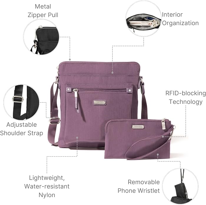 Baggallini womens Go Bagg With Rfid Phone Wristlet