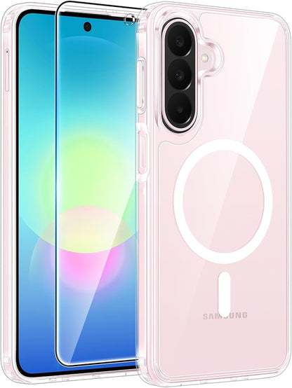 FNTCASE for Galaxy A27 5G Phone Case, Fit for Magsafe, Screen Protector | Clear Anti Yellowing, 14FT Military Grade Drop Protection, Slim Shockproof Protective, for Samsung A 27 4G Cover, Transparent
