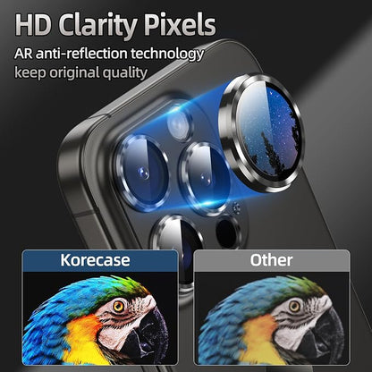 Korecase [2 Pack Camera Lens Protector for iPhone 16 Pro/iPhone 16 Pro Max,[Drop Protection] 9H Tempered Glass Camera Cover [Scratch Resistant] Case Friendly Lens Protector - Black