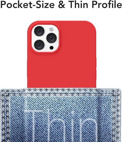 for iPhone 12/12 Pro Case Silicone Compatible with Magsafe Case, Ultra Slim Thin Magnetic Phone Cases Mag Safe, Cute Soft Rubber Gel TPU Matte Plain Wireless Charging Cover for Women, Red