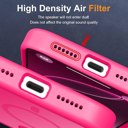 MOCCA Strong Magnetic for iPhone 16 Pro Phone Case, [Compatible with Magsafe][16FT Mil-Grade Drop Protection] Slim Thin Translucent Matte Protective Cover Case for iPhone 16 Pro Case, Hot Pink
