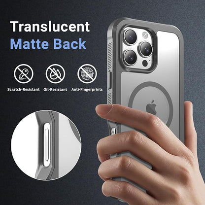 jaroco Magnetic for iPhone 16 Pro Max Case, [Compatible with MagSafe][Military Grade Drop Protection][Heavy Duty Protection][Non-Slip][Shockproof] 2-Layer Durable Bumper Phone Case 6.9''-Gray