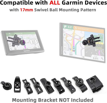 for Garmin Air Vent Mount Holder - 17mm Ball Phone/GPS Vent Mount Base with Silicone Clip & Adjustable Knob for Garmin Nuvi Drive Drivesmart Dezl Zumo Driveassist DriveLuxe StreetPilot RV