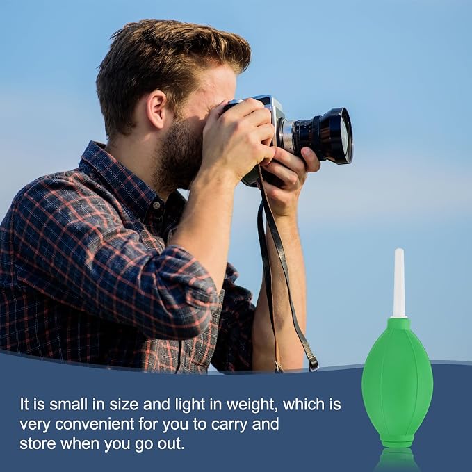 PATIKIL Soft Tip Air Blower Dust Blaster, 3 Pcs Rubber Bulb Air Pump Dust Blower Cleaner Cameras Lens Cleaning Tool with Long Nozzle for Camera Lens Computer Keyboard, Green/White