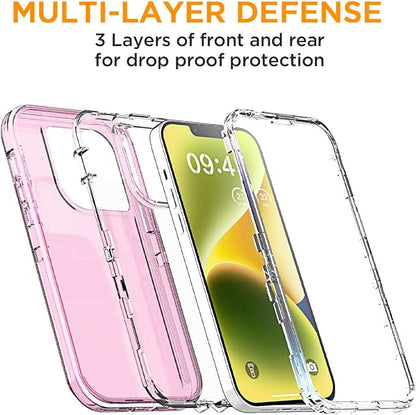 AICase for iPhone 16e/13/iphone 14 Case Clear 3 in 1 Heavy Duty Drop Protection Full Body Rugged Shockproof/Dust Proof 3-Layer Military Protective Tough Durable Cover for iPhone 16e/13/14 6.1"_2