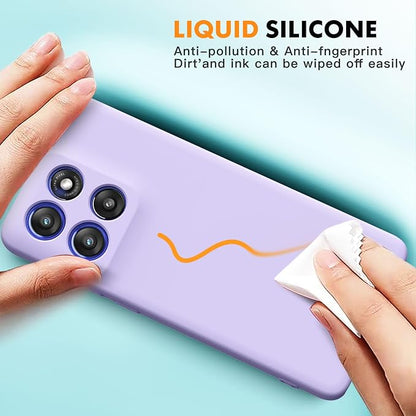 Case for Motorola Moto G Stylus 5G 2025, 2 Pack Tempered Glass Screen Protectors, Soft TPU Liquid Silicone Shockproof Gel Case-Light Lilac