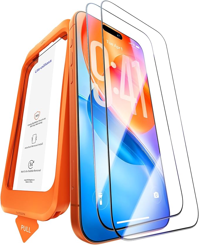 UltraGlass TOP 9H+ OptiArmor for iPhone 17 Pro Screen Protector [NO.1 Anti-Reflection & Military Grade Shatterproof] Anti Glare Screen Protector 17 Pro Tempered Glass Longest Durable AR, 2 Pack
