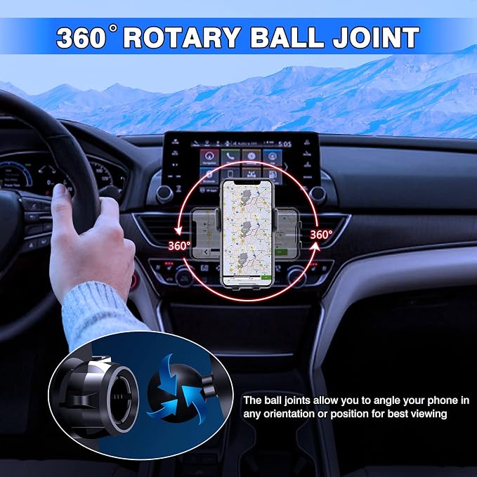 Karltys Car Phone Holder for Honda Civic 2016-2021 Accessories, 10th Gen. Civic Cell Phone Holer Air Vent Mount for 4-7 Inch Smartphones, Never Blocking Hands Free Thick Case Friendly Mobile Stand
