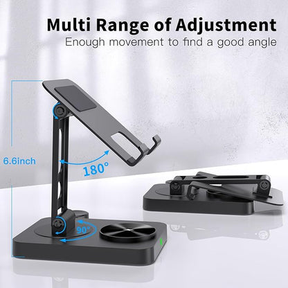 3 in 1 Wireless Charger for Apple Charging Station for iPhone Mag safe Charger for iPhone 17 Pro Max/16/15/14, Foldable Watch for Apple Watch 10/9/8/7, Rotating Stand for iPad Charging Station (black)