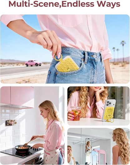 Syncwire Magnetic Suction Phone Mount for MagSafe, Silicone Octo Cup Buddy Sticky Grip Ring Holder, Hands-Free/Selfie/Video for TikTok & Instagram Influencer/Creator, iPhone Compatible,Sunshine Yellow
