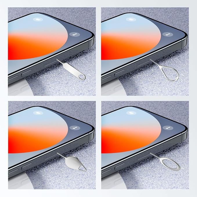 Alloy Steel SIM Card Tray Removal Tool with Cleaning Brush & Keyring, 2 in 1 EDC Portable Keychain Eject Pins Reset Needle Opener Cleaning Pen foriPhoneAirpodsiPadSamsungGalaxy