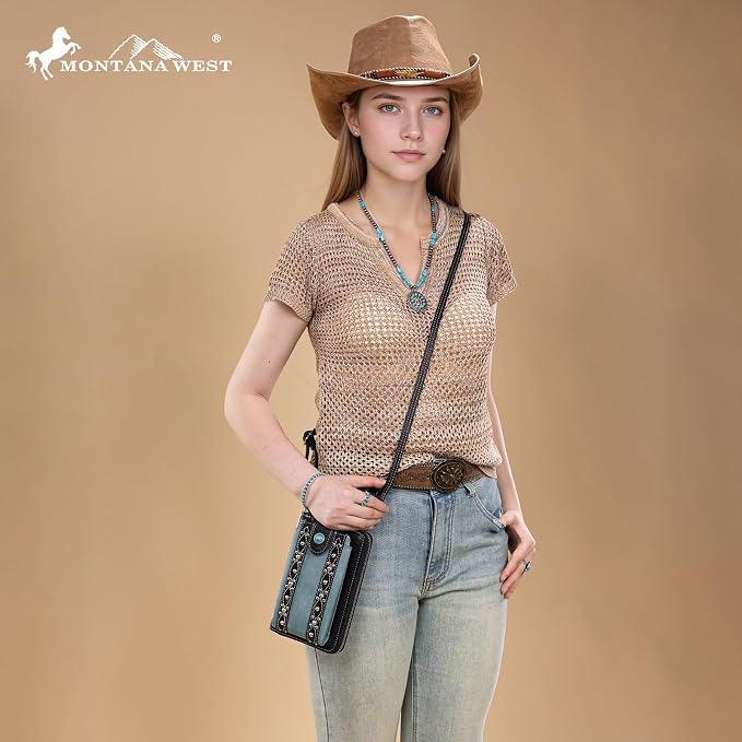 Montana West Small Crossbody Bags for Women Western Handbag with Cash Slots
