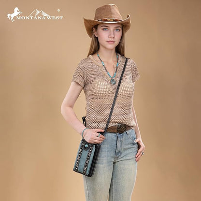 Montana West Small Crossbody Bags for Women Western Handbag with Cash Slots
